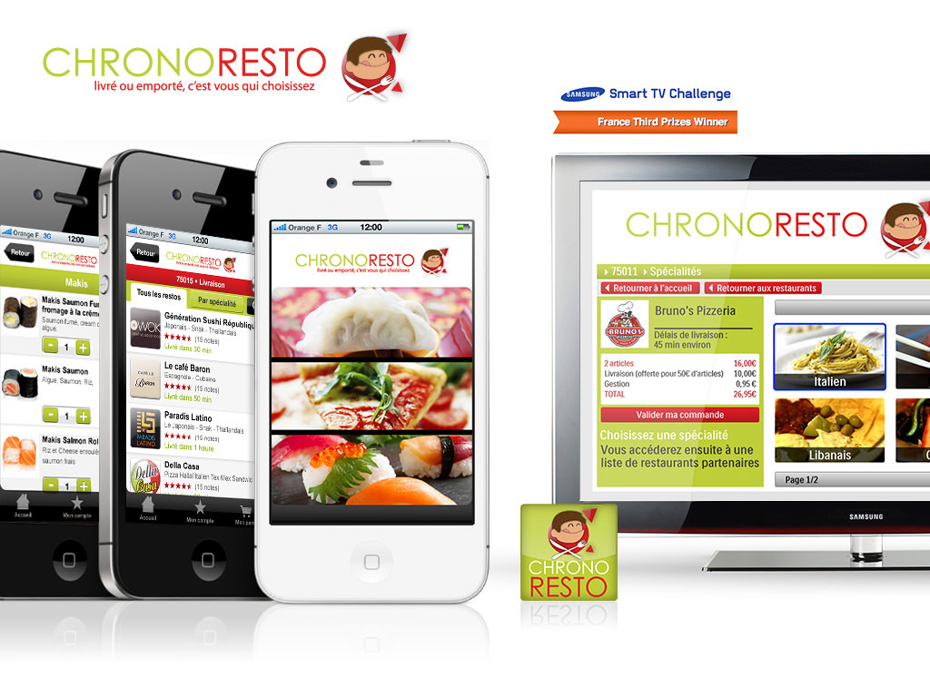 L'application Chronoresto sur iPhone et TV Connectee -  - Design by Kermitklein.com - DA Mobile Freelance