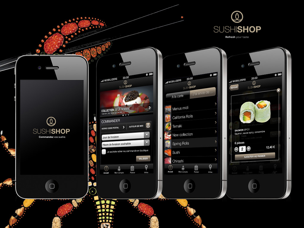 Sushi Shop iPhone Interface Freelance
