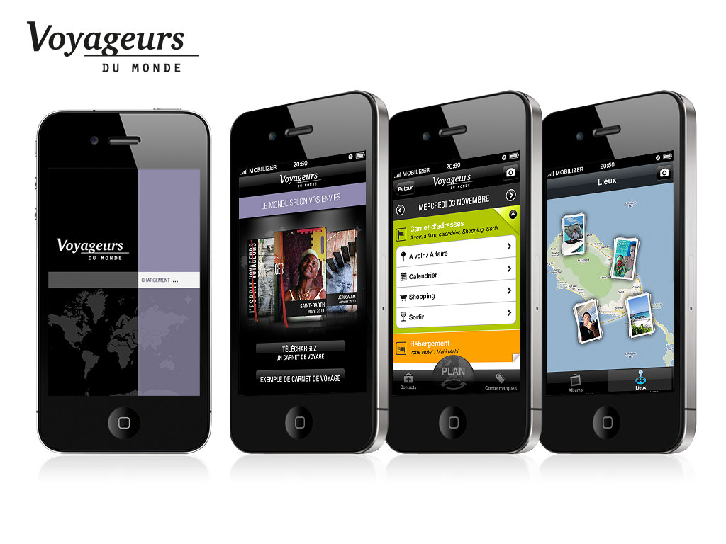 Voyageurs du monde - Carnet de voyage sur iPhone et iPad - Design by Kermitklein.com - DA Mobile Freelance