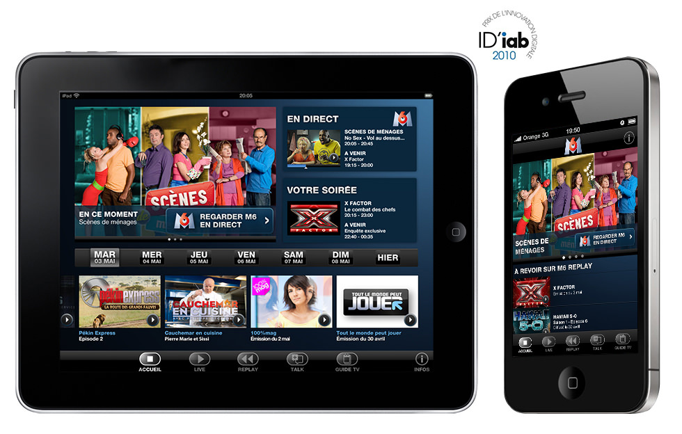 L'application M6 sur iPhone et iPad - Android   - Design by Kermitklein.com - DA Mobile Freelance