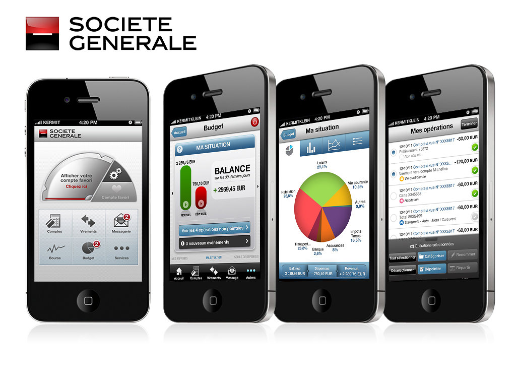 L'Appli Société Générale iPhone avec la Gestion de Budget sur iPhone & iPad Design by Kermitklein.com